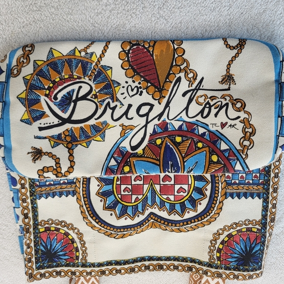 Brighton TC AR Canvas Tote All You Need Is Love with Weaved Handle NWOT - Picture 2 of 11